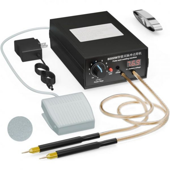 8000W 배터리 스폿 용접기 DIY 용접기 키트 18650 배터리 팩용 니켈 스트립이 있는 고전력 스폿 용접기 미국, 1개