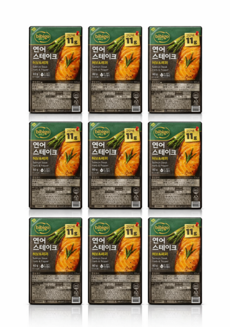 CJ 비비고 연어 스테이크, 60g, 9개