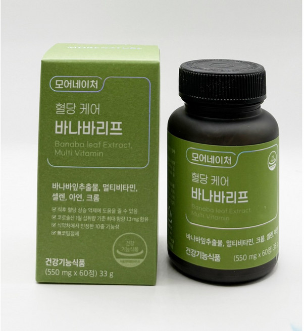 모어네이처 혈당케어 바나바리프 60정 4박스, 1개