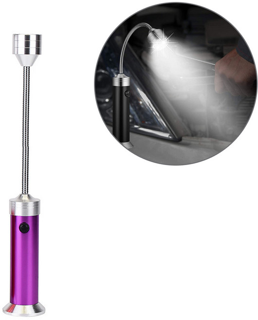 (자바라 후레쉬 A타입 1P) 자석 LED 램프 라이트 캠핑 낚시 공구 카센터 수리, 1개, 바이올렛