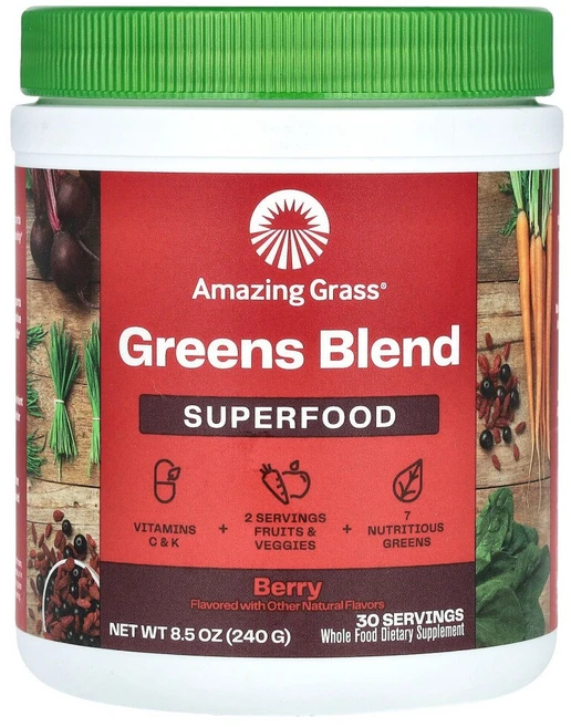 어메이징그라스 Greens Blend 슈퍼 푸드 베리 맛 240g(8.5oz), AMG93700, 1개 - 쿠팡