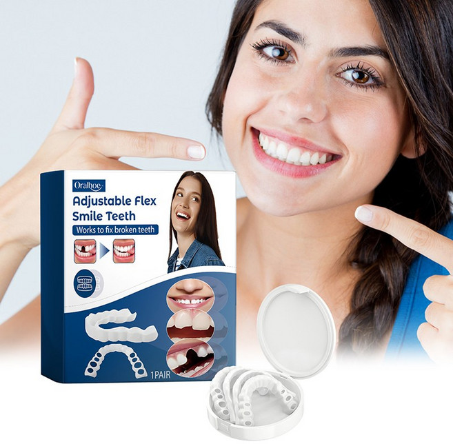 자연스럽고 편안하다 조절 가능한 위아래 치아 교정기 가지런한 자신감 미소 만들기 S.7, 1개