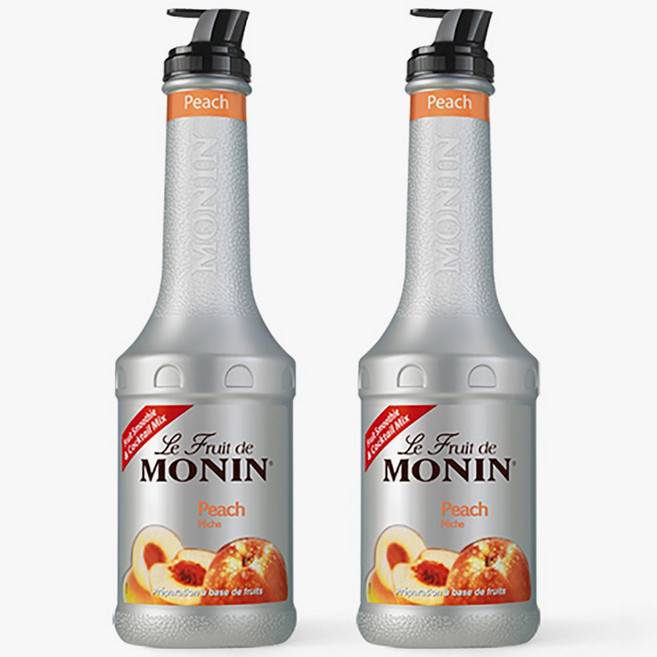 모닌 피치 복숭아 믹스 퓨레 1000ml X 2개, 1L