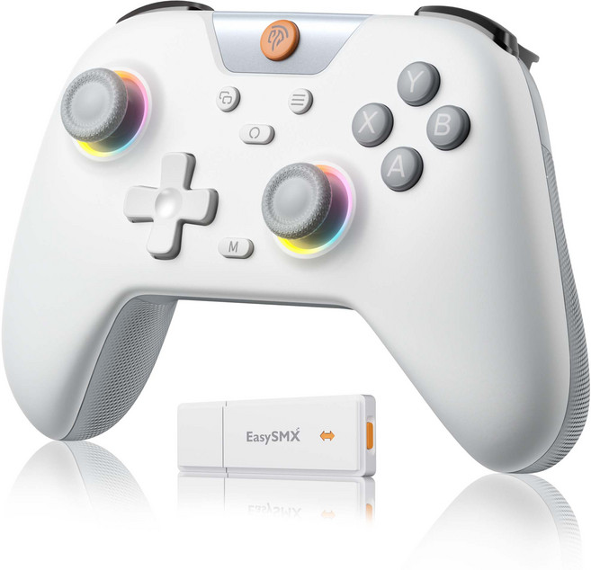 EasySMX X05 게임패드 무선 컨트롤러 PC 스팀덱 안드로이드 iOS 닌텐도 스위치2 호환 조이스틱, 화이트, 1개