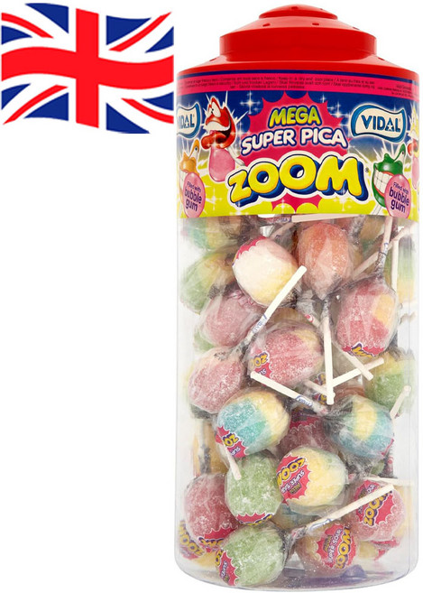 1.5KG 비달 메가줌 사우어 롤리스 롤리팝 막대사탕 Vidal Mega Zoom Sour Lollies
