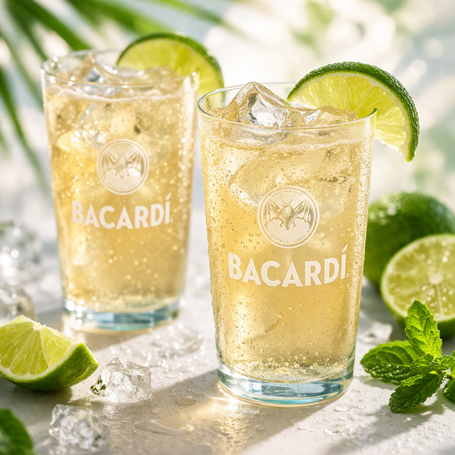 아소공방 바카디 블루오로라 럼 하이볼 칵테일 전용잔, 2개