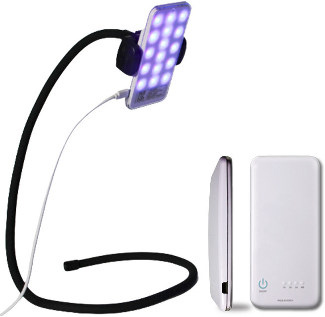 [지미안텍] 살균생활 제로V 자외선 UVA LED 멀티 UV 살균기 고양이 화장실 휴대용, 살균기+미니삼각거치대(레드)