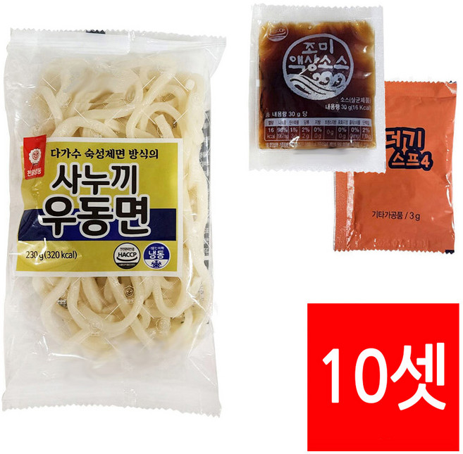 천일식품 냉동 사누끼 우동 세트 263g (면&액상소스&건더기스프) 10봉, 10개
