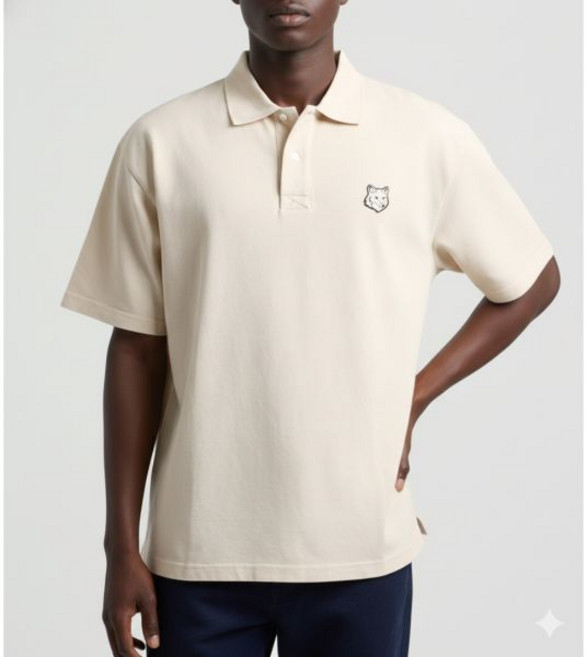 공식정품 메종 키츠네 반팔 티셔츠 MAISON KITSUNE BOLD FOX HEAD PATCH OVERSIZE POLO (MM00202KJ7010-P205) (볼드 폭스 헤드