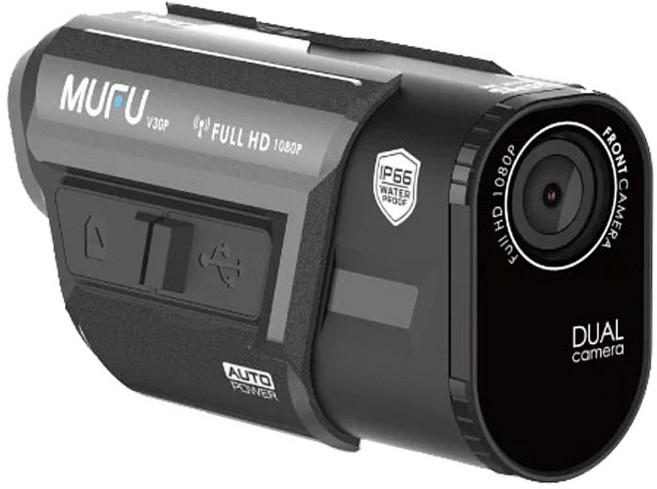 MUFU 雙鏡頭機車行車記錄器, 贈32G+鏡頭保護貼, V30P, black