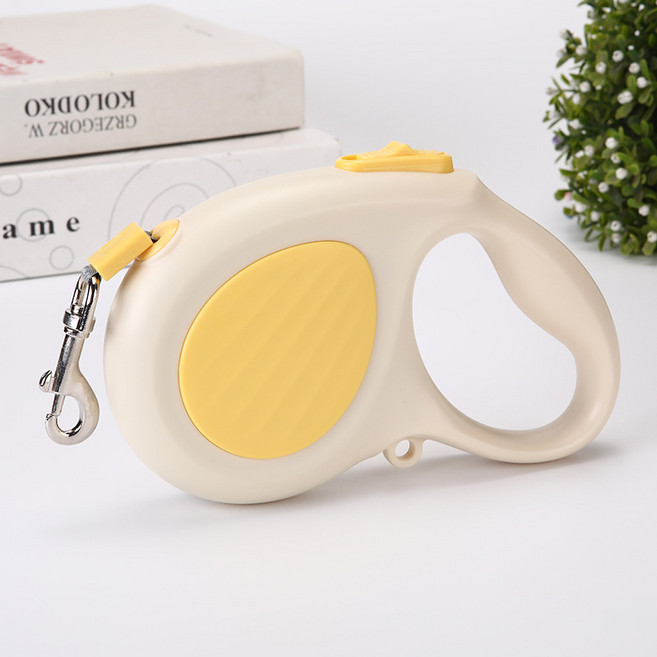 코어엑시스 강아지 자동 리드줄 산책줄 소형견 중형견 꼬임방지 원터치 애견 목줄 3m 5m, 1개, 노랑