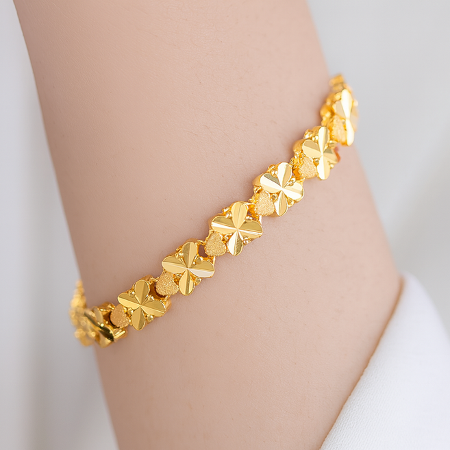 COCOYOU 여성용 14K 도금 행운 팔찌 생일선물 L-11