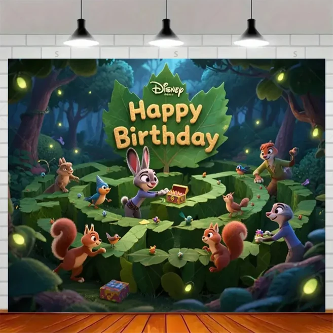 (생일파티 센스왕)디즈니 Zootopia Judy Nick 생일 파티 배경 장식 용품 포스터 배너 사진 촬영 아이 선물, 03 200X150CM, 18 qmy15-18