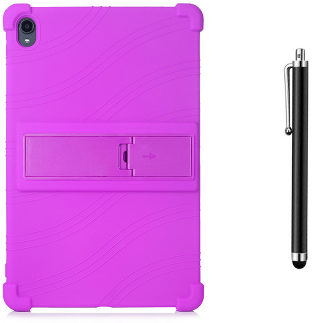 컬러 하우징 범퍼 거치대 케이스 TB-J606F/J606N /J606 + 터치펜, PURPLE, 1개