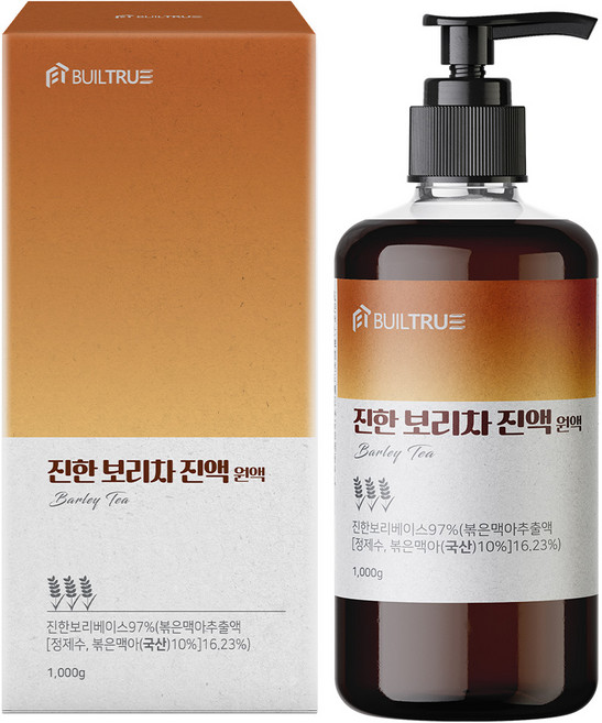 빌트루 진한 보리차 진액 원액 식약처인증 액기스 HACCP 국산 액상, 1000g, 1개
