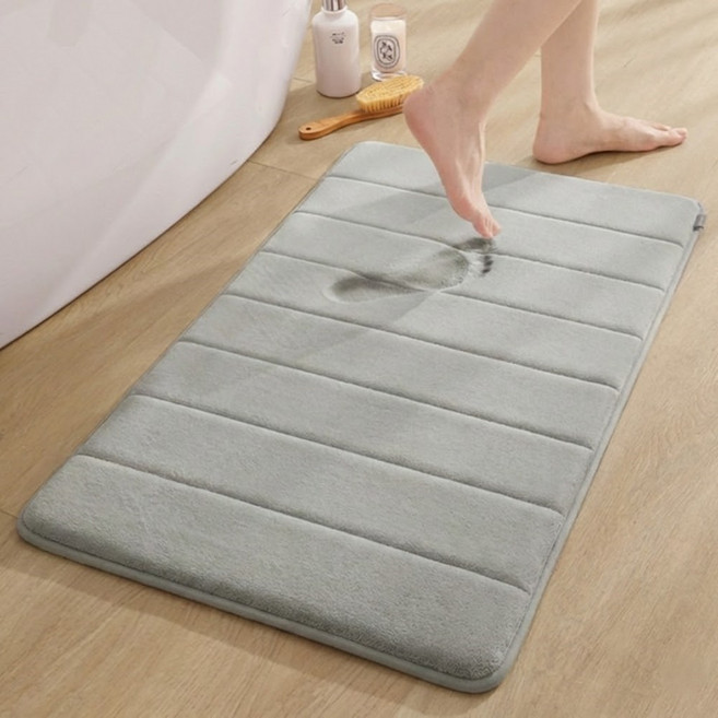 유니크릿 빨아쓰는 부드러운 욕실 발매트, 라이트그레이