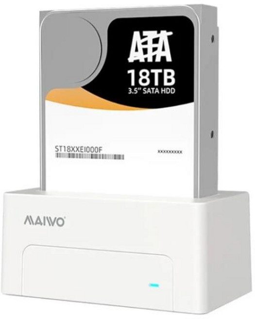 MAIWO SAS 하드 드라이브 도킹 스테이션 3.0 2.5 디스크 케이스 HDD 박스 12V 전원 어댑터 포함, 06 White EU Plug, 1개