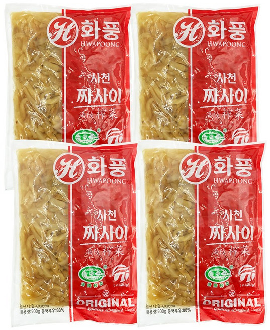 (메카몰) 화풍 사천 짜사이, 500g, 4개