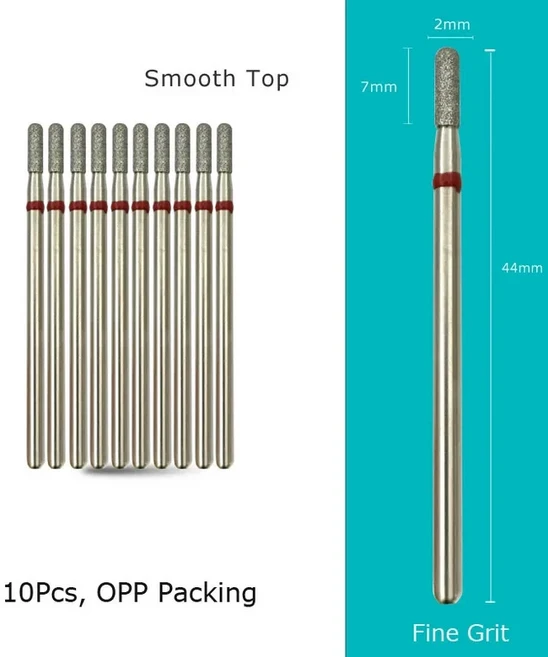 HYTOOS 10 개/대 네일 드릴 비트 매니큐어 용 다이아몬드 커터 큐티클 버 밀링 손톱 액세서리 도구, 50 C0207D-F(D), 50 C0207D-F(D)