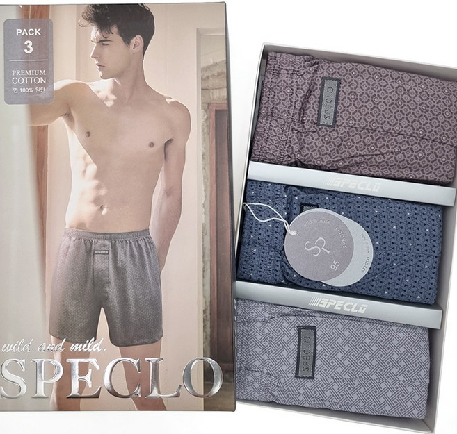 인정상회 남성 순면 니트 트렁크 팬티 세트