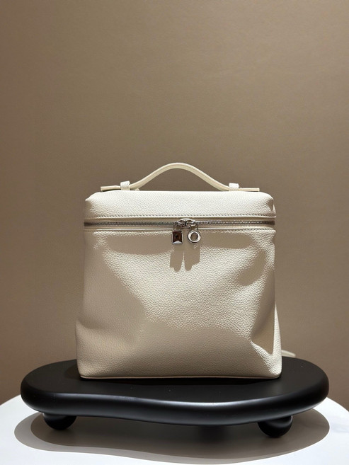 LP高品質裏外全真皮四季通用休閒頭層牛皮雙肩包時尚百搭揹包女包, 白色-LP揹包