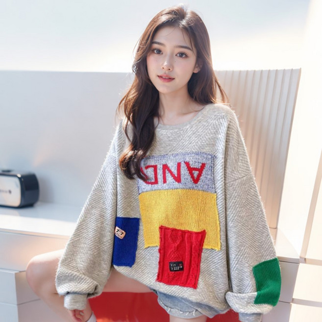 [비니브] 콘코드 니트 패치 풀오버 1+1 이월상품 홈쇼핑 노출