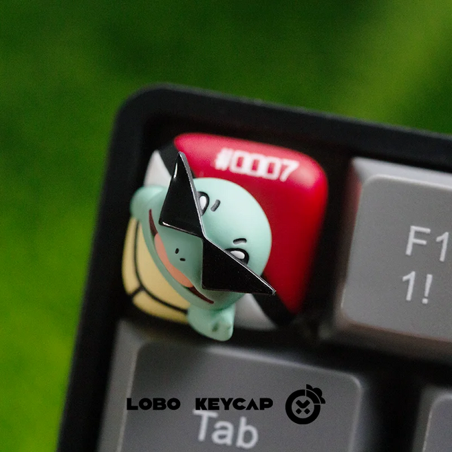 포켓몬 키캡 키링 - 청축 클리커 키보드 피카츄 고라파덕 꼬부기 귀여운 커스텀 꾸미기 키홀더, 1개