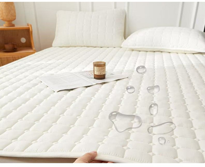 사계절 누빔 방수패드 오염방지 침대 패드, 아이보리