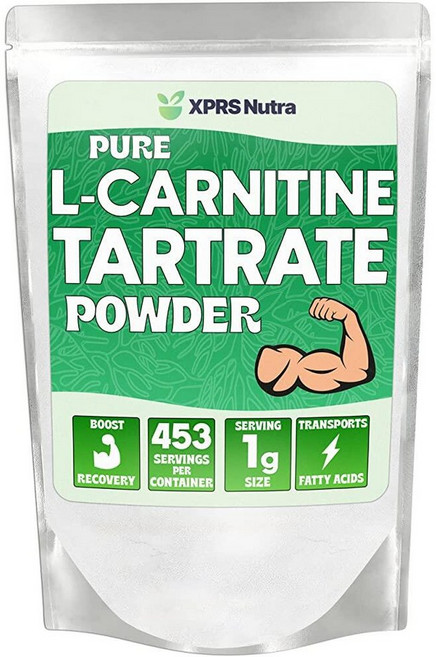 XPRS Nutra L 카르니틴 타르트레이트 파우더 - 프리미엄 퓨어 L-카르니틴 비건 친화적 벌크 아미노산 보충제 (473.2ml/16온스) 240413, 1개, 453g