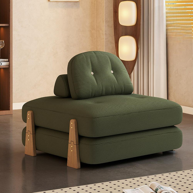 아이디어 쇼파 소파베드 다기능 모듈쇼파 1인용 접어식 소파 침대, 다크 그린