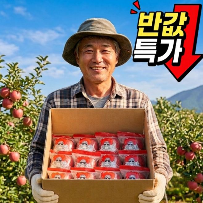 8위 - [3차완판최저가도전] 껍질째먹는 세척한입사과 홍로사과 부사사과, 1박스, 5kg (초특가)