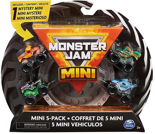 정품++ Monster Jam 몬스터잼 공식 미니 수집용 몬스터 트럭 5팩 미스터리 1개 1:87 스케일, 정품++ Monster Jam 몬스터잼 , 공식 미니