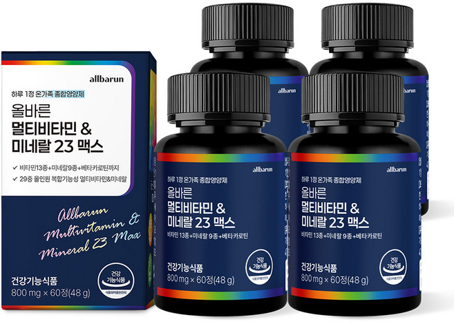 올바른 온가족 종합영양제 멀티비타민&미네랄 23 맥스, 3박스, 60정
