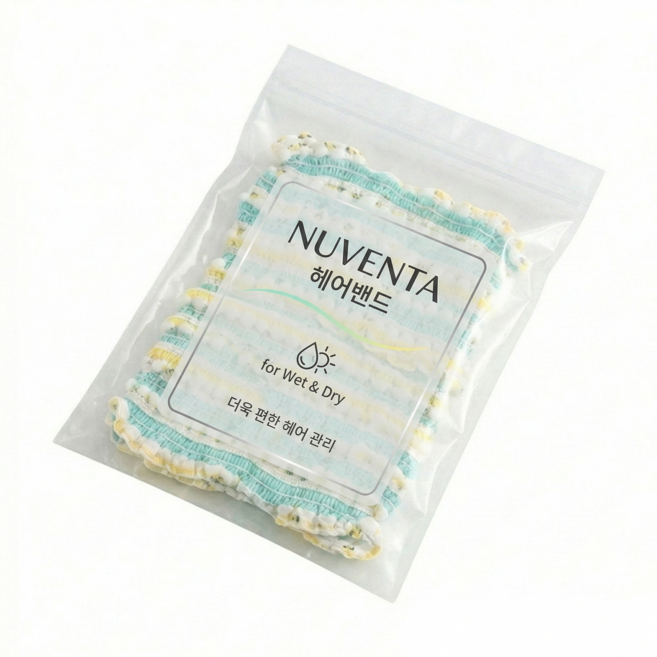 누벤타 헤어 터번 세안밴드 헤어캡, 2개, 그린