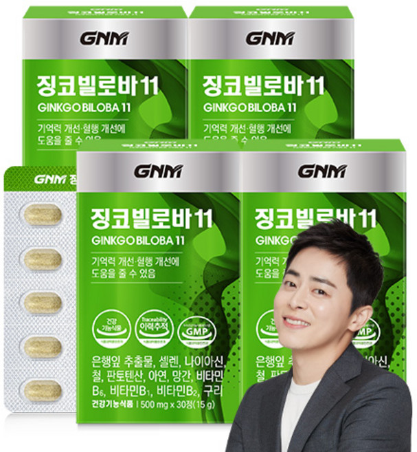 GNM자연의품격 징코빌로바11, 30정, 4개