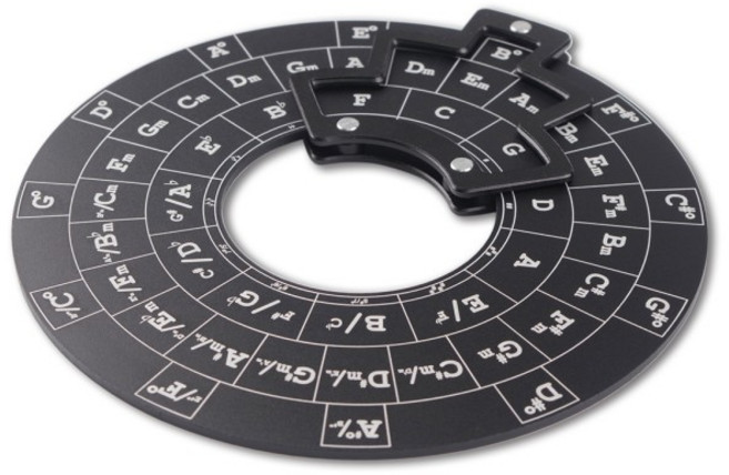 Circle of Fifths 휠 뮤지컬 교육 도구 알루미늄 합금 기타 학습 보관 가방 액세서리, 1개