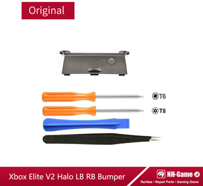 Xbox 엘리트 시리즈 2 컨트롤러 후면 커버 하우징 쉘 전면 후면 케이스 중간 프레임 LB RB 범퍼 버튼 LT RT 트리거 포함, Middle Bar Silver