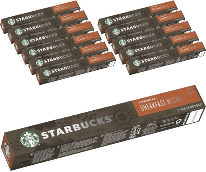 STARBUCKS 星巴克 Nespresso咖啡膠囊 早餐綜合, 12個, 10片