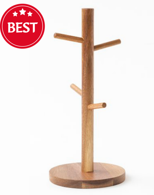 컵거치대 원목 컵걸이 컵정리대, 1개, 아카시아