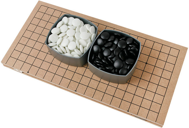 12mm 접이식 양면 장기판 바둑판 + 정석 바둑알, 1세트, 브라운