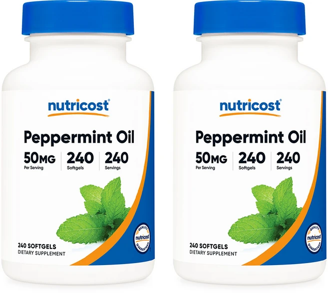뉴트리코스트 페퍼민트 오일 50MG 소프트젤 240정 2병, 2개 - 쿠팡