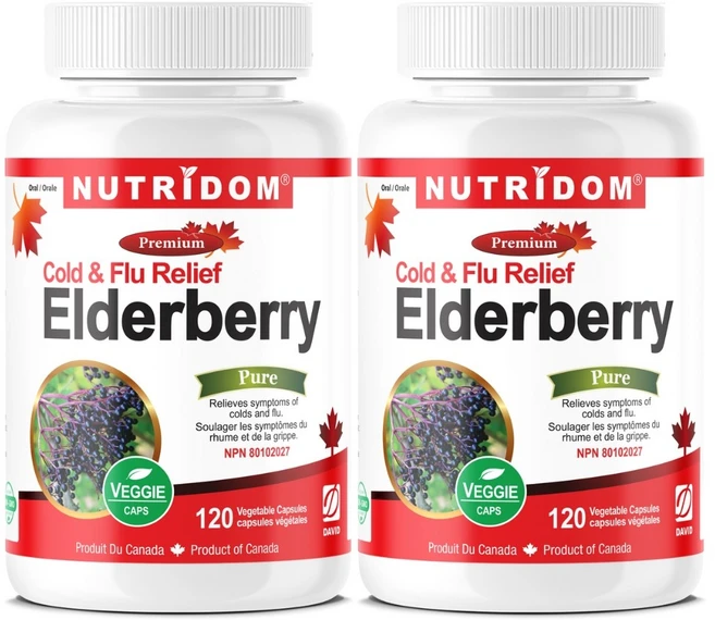 (2병) 뉴트리돔 캐나다 삼부커스 엘더베리 650mg 120캡슐 고함량 블랙엘더베리, 2개, 120정 - 쿠팡