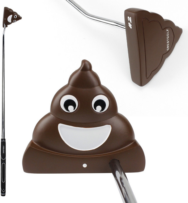 CRESTGOLF 골프 똥 퍼터 일체형 골프 퍼터 퍼팅연습용, 브라운