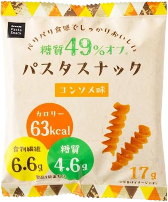 [산슈제과] 탄수화물 49% 오프 파스타 스낵 콘소메 맛, 6개, 17g