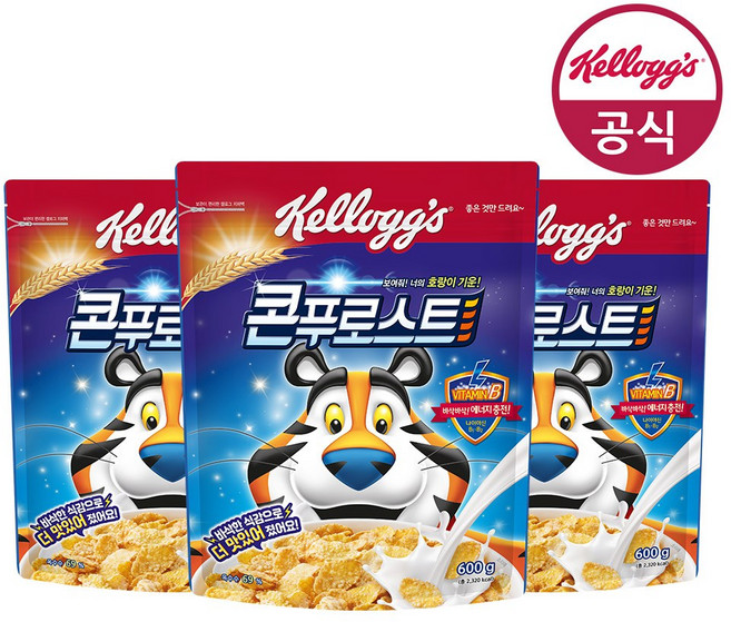 켈로그 콘푸로스트 600g x 6개 1BOX, 1.8kg, 2개