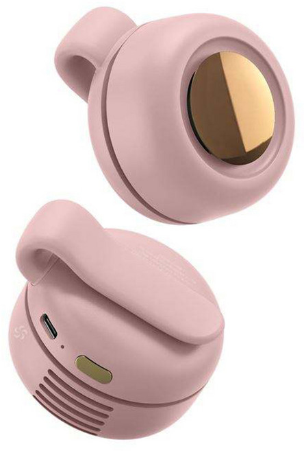 휴대용 무소음 미니 블레이드리스 전기 선풍기 조절 가능한 3 단 서스펜션 허리 바디 야외 스포츠에 적합, 01 Pink