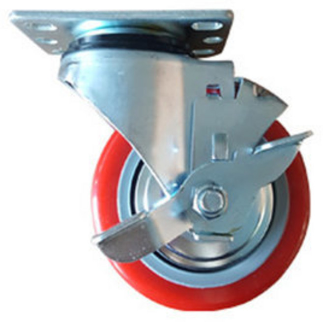 우레탄바퀴 경중량4인치브레이크 캐스터, 1개