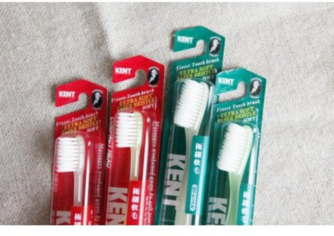 일본직수입 켄트칫솔 콤팩트 초극세모(1p) 작은헤드, 레몬그린