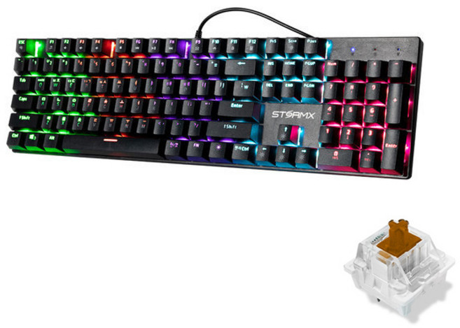 제닉스크리에이티브 STORMX MK-3 컴퓨터 기계식 게이밍키보드, MK3 갈축