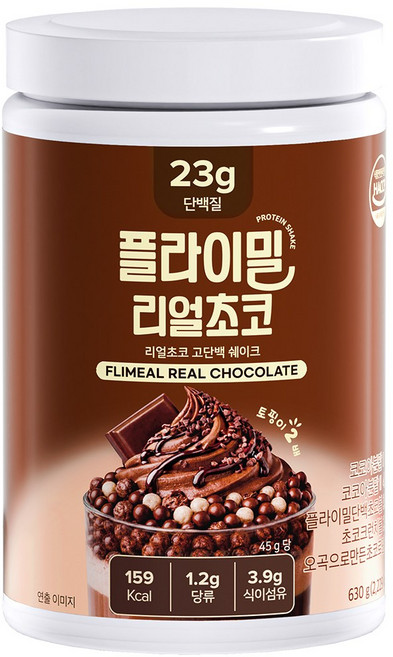 플라이밀 리얼초코 고단백 단백질 쉐이크, 630g, 1개